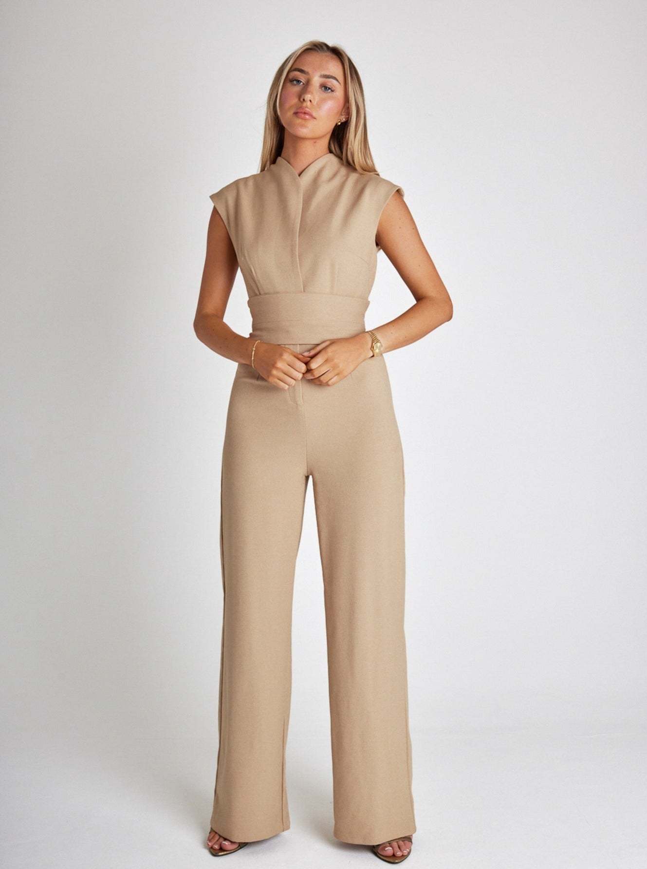 Women's V-Neck Wide Leg Jumpsuit