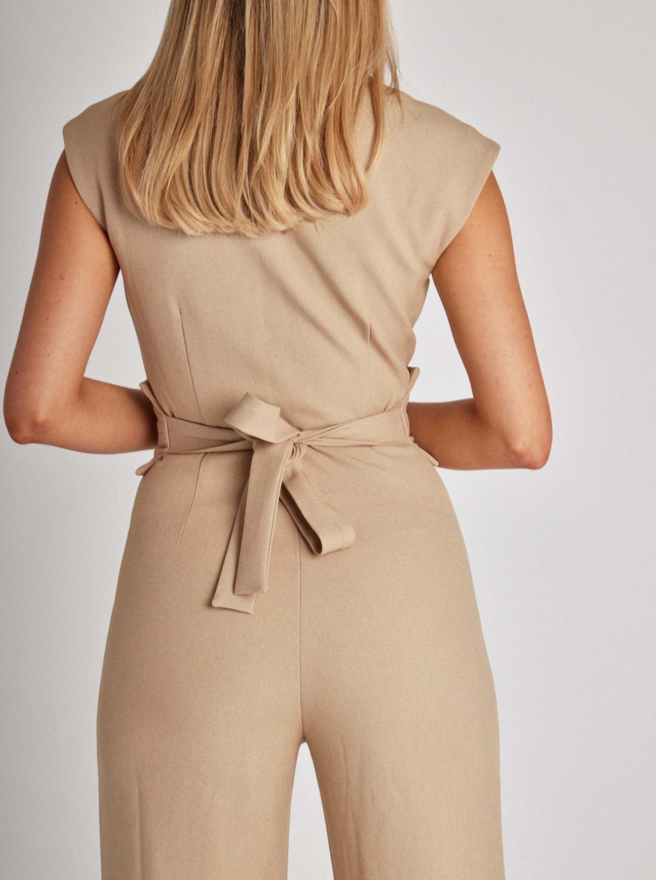 Women's V-Neck Wide Leg Jumpsuit