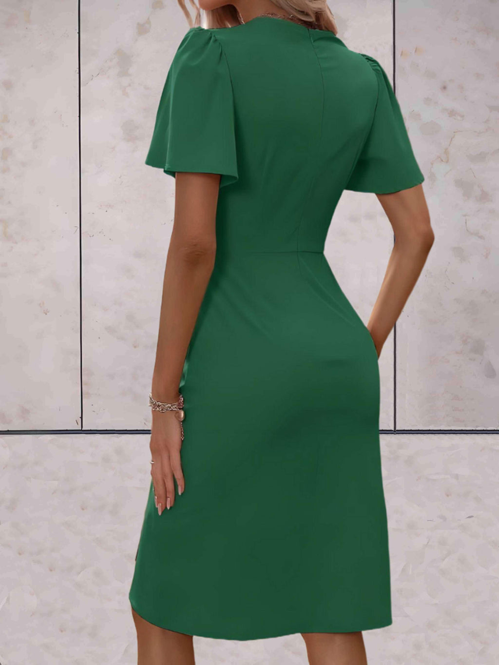 Women's V-Neck Wrap Midi Dress