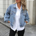 Women's Vintage Lantern Sleeve Denim Jacket