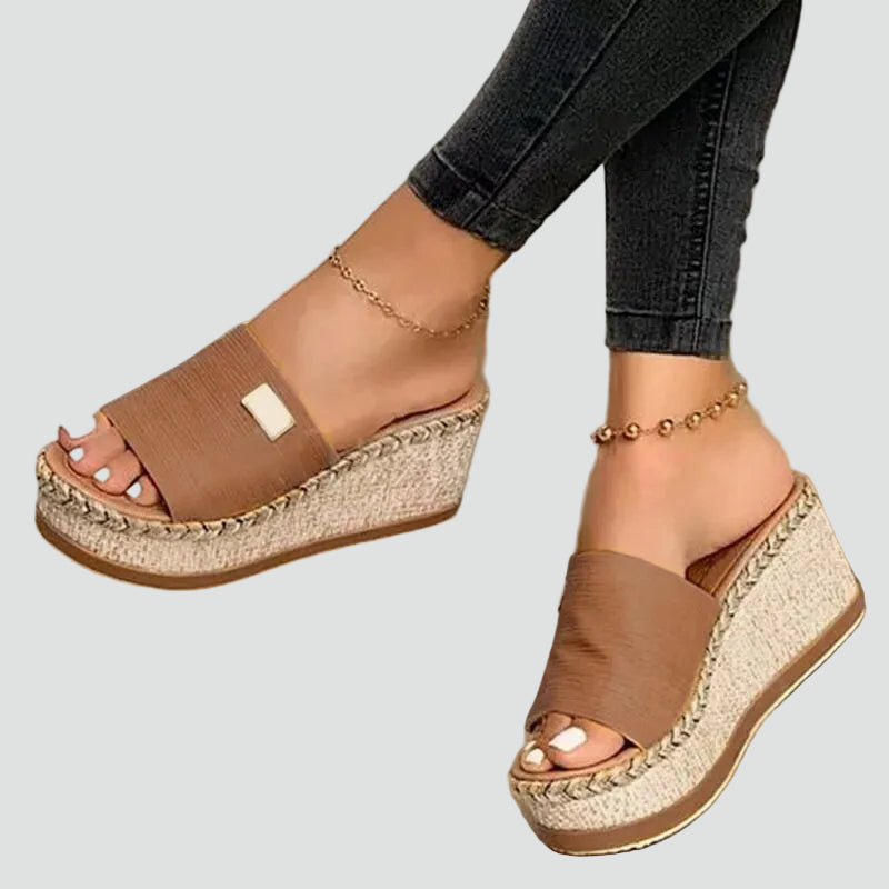 Women's Wedge Heel Braided Sole Slippers