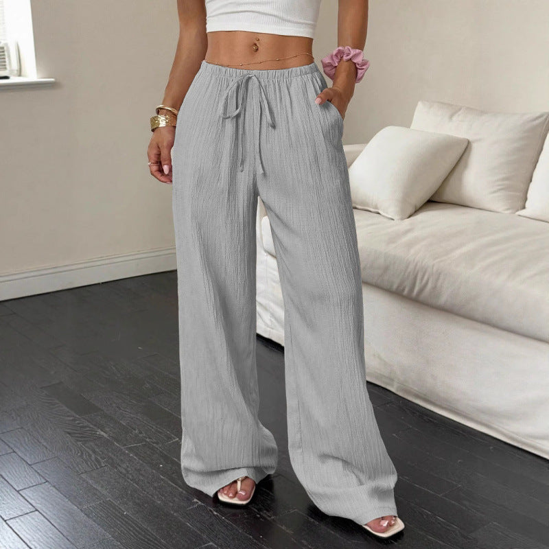 Women's Wide Leg Textured Trousers