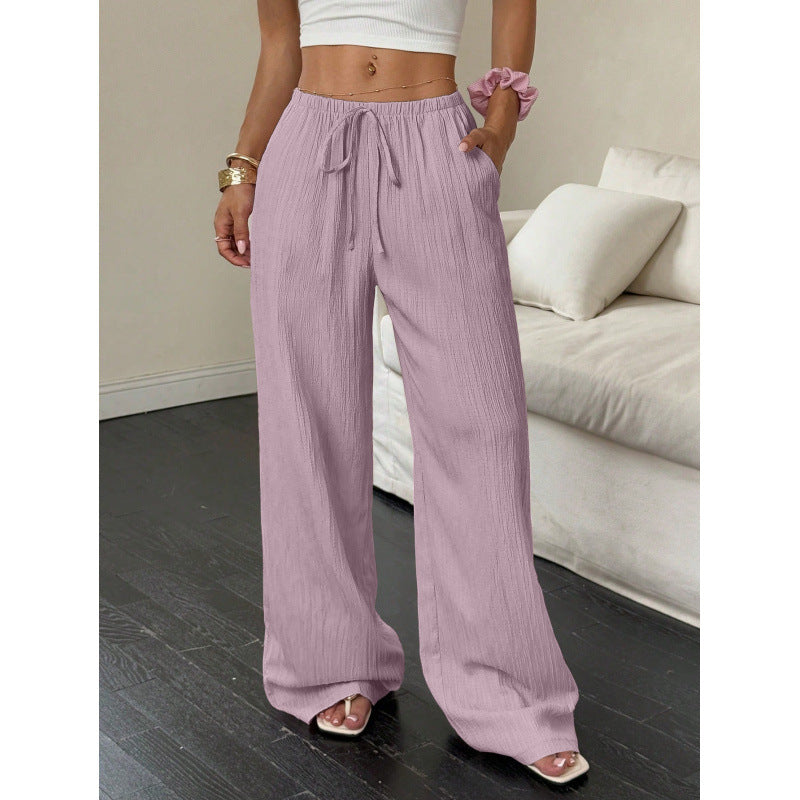 Women's Wide Leg Textured Trousers